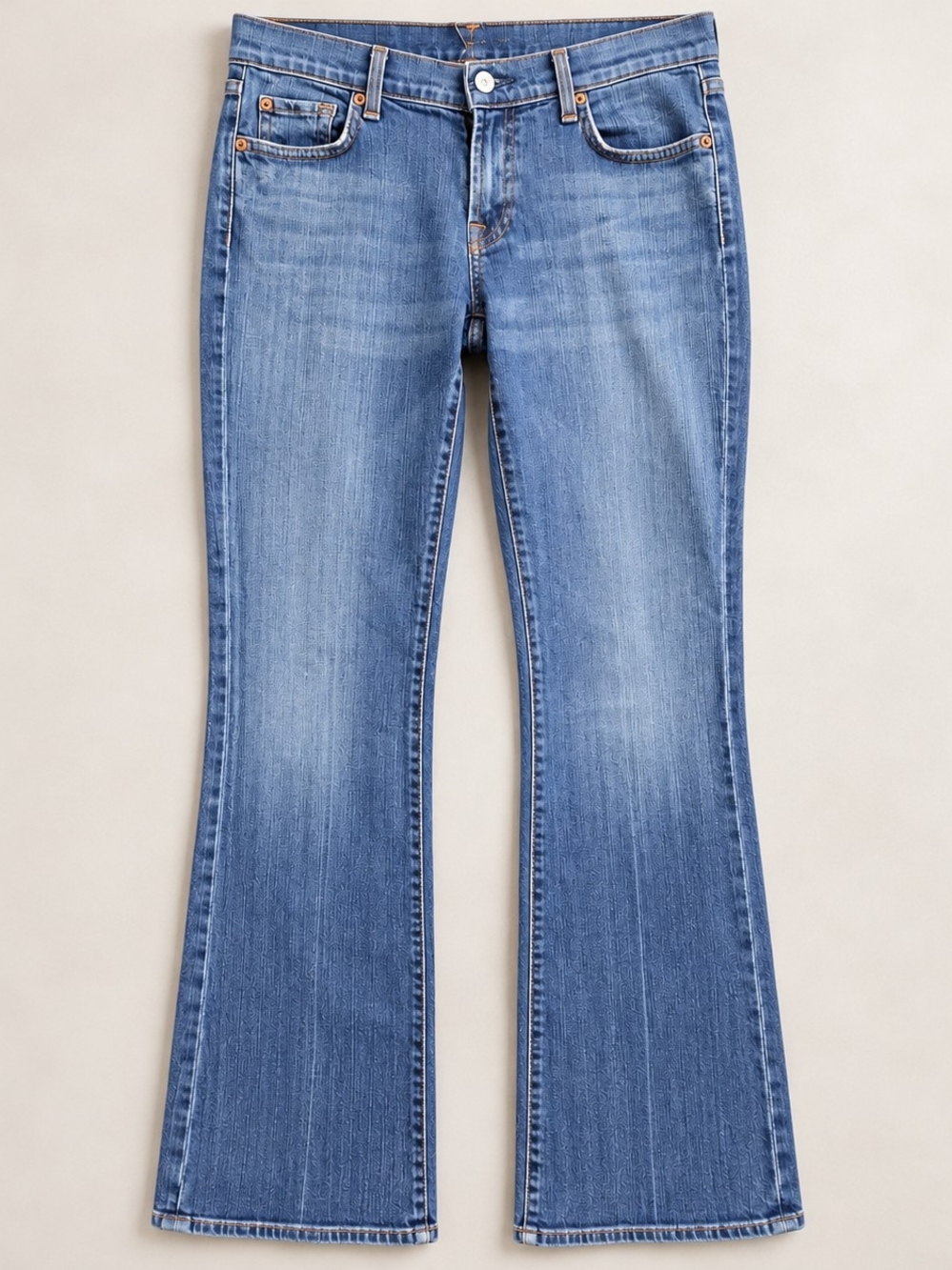 7 For All Mankind Jeans Womens 30 Bootcut Flare Medium Wash Made USA